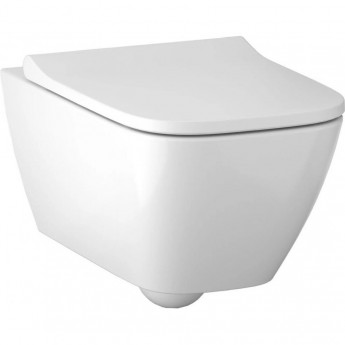 Унитаз подвесной GEBERIT SMYLE SQUARE 500.683.01.2 безободковый Rimfree® в комплекте с сиденьем с плавным закрыванием SoftClose Унитаз подвесной GEBERIT SMYLE SQUARE 500.683.01.2 безободковый Rimfree® в комплекте с сиденьем с плавным закрыванием SoftClose